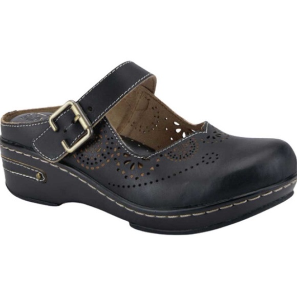 L'Artiste by Spring Step Aneria clogs in black leather. - Picture 4 of 12